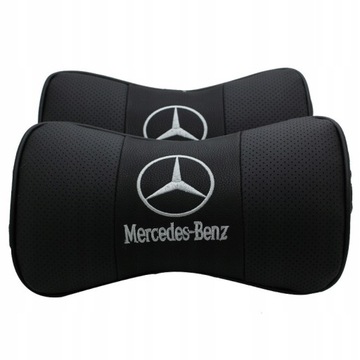 2 szt. Skórzane poduszki na szyję do Mercedes Benz