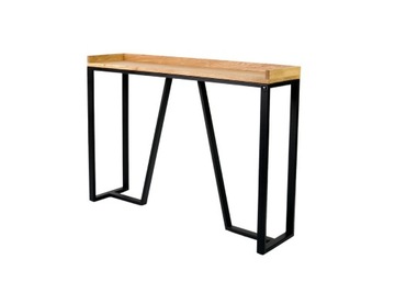 KONSOLA 80 CM RUSTYKALNA DREWNO LITE DĄB SKD-97