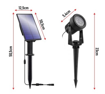 3 светодиодных садовых прожектора с шипами на солнечной батарее IP65