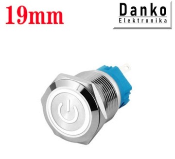 Przycisk przełącznik 19mm podświetlany LED 230V mo