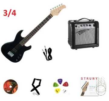 GITARA ELEKTRYCZNA 3/4 + WZMACNIACZ - EXTRA ZESTAW