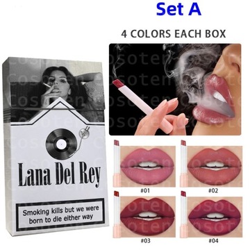 4 Lana del rey Matte Cigarette Zestaw szminek w tubce