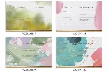 VOUCHERY PODARUNKOWE GOTOWE BON KARTA ZŁOTY HOTSTAMPING REALIZACJA48H 20szt
