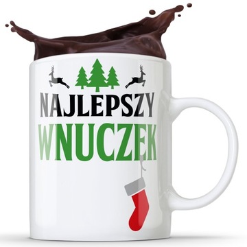 KUBEK ŚWIĄTECZNY DLA WNUCZKA NAJLEPSZY WNUK KUBEK ŚWIĘTA GWIAZDKA