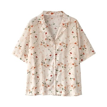 Summer Women Thin Chiffon Shirt New Korean Printin