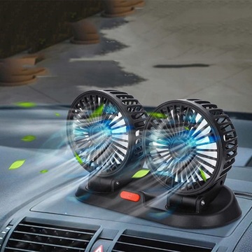 АВТОМОБИЛЬНЫЙ ВЕНТИЛЯТОР ДВУХГОЛОВОЧНЫЙ ВЕНТИЛЯТОР ВРАЩЕНИЕ НА 360 ГРУПП USB ДЛЯ АВТОМОБИЛЯ 12 В