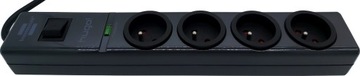 Сетевой фильтр Hugo Line 4 розетки 2м 19.500А антрацит