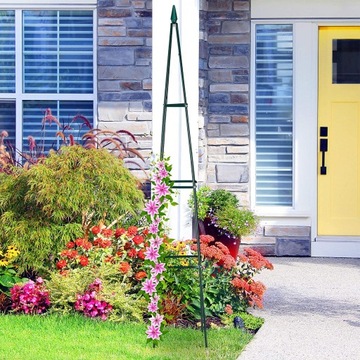 ОПОРА САДОВАЯ ПЕРГОЛА-ПИРАМИДА ДЛЯ РОЗ, АЛЬЗИЙ, МЕТАЛЛИЧЕСКИЙ СТОЙК + АНКЕРЫ