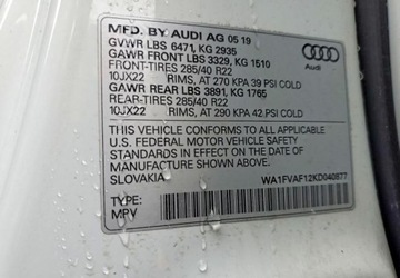 Audi Q8 SUV 3.0 55 TFSI 340KM 2019 Audi Q8 Auta z USA - Zapytaj o wiecej ofert 3.0 BenzynaLPG 340KM, zdjęcie 3