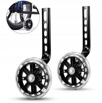 БОКОВЫЕ КОЛЕСА ДЛЯ ДЕТСКОГО ВЕЛОСИПЕДА КОЛЕСА С ОСВЕЩЕНИЕМ + НАПРАВЛЯЮЩИЕ ДЛЯ ВЕЛОСИПЕДА