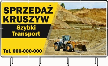 BANER REKLAMOWY 200x100cm projekt gratis różne wzory SPRZEDAŻ KRUSZYW