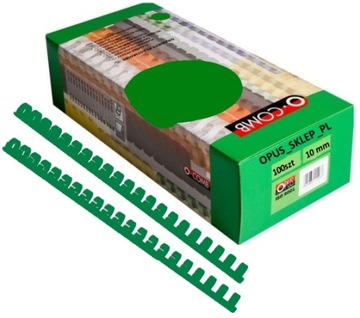Гребни для переплета Opus O.Comb Super 10 мм, упаковка 100 шт Зеленый