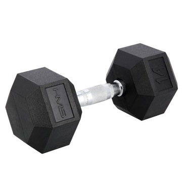 STAŁE Hantle powlekane/gumowane HMS 1x 14 kg