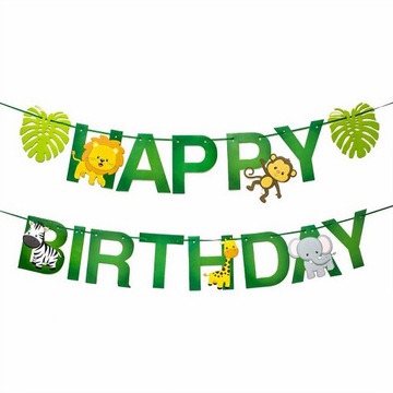 ZESTAW BALONÓW BALONY NA ROCZEK 1 URODZINY zwierzątka ZOO SAFARI DEKORACJE