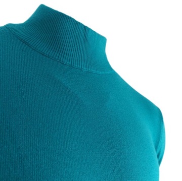 Sweter męski Golf Klasyczny Półgolf Zielony Wiskoza Miły w dotyku r. XXL