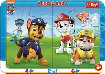 Trefl puzzle ramkowe w ramce psi patrol 2w1 2+