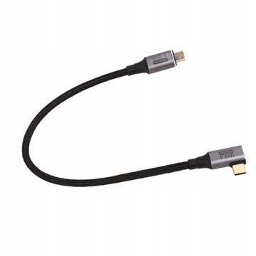 KĄTOWY KABEL PRZEWÓD USB TYP C - TYP C 0.3M