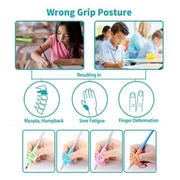 16Pcs Children Writing Pencil Pen Holder Student Learning Practice Silicone