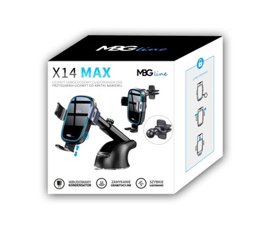 MOCNY UCHWYT SAMOCHODOWY NA TELEFON ŁADOWARKA INDUKCYJNA BEZPRZEWODOWA AUTO