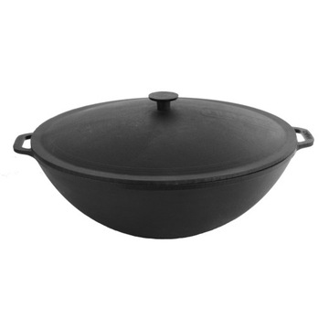 Patelnia żeliwna WOK 8l z pokrywką