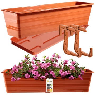 DONICZKA SKRZYNKA BALKONOWA 60cm + 2 UCHWYTY