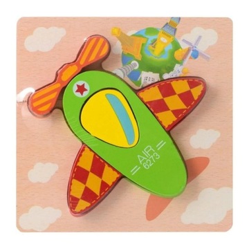 Puzzle drewniane dla dzieci 5 elementów-Samolot
