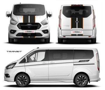 Samolepky na bocích masky klapka Ford Transit Custom 02