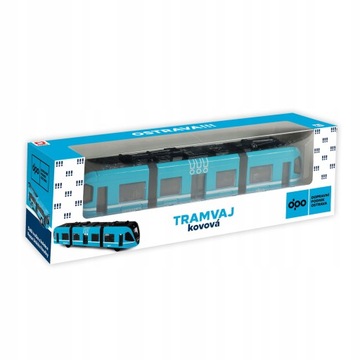 METALOWY TRAMWAJ NIEBIESKI CZESKI TRAMWAJ OSTRAVA