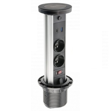 GTV GNIAZDO CAMINO meblowe wpuszczane, chowane INDUKCJA + 2 x 230 V + 1 x U