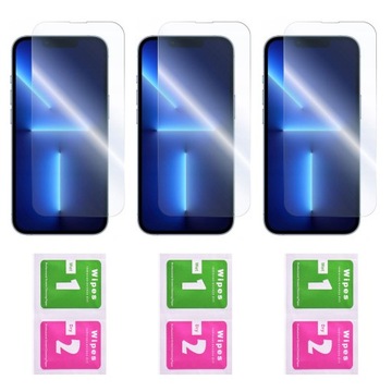 3x Szkło Hartowane 9H - 2,5d Ochronne | Szybka do iPhone 13 / 13 Pro / 14