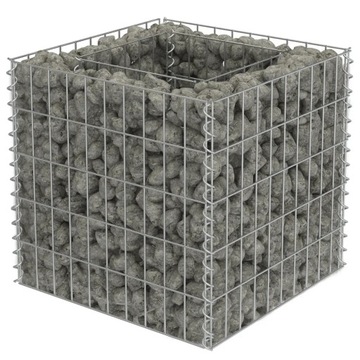 Donica gabionowa stalowa 50x50x50 cm srebrna