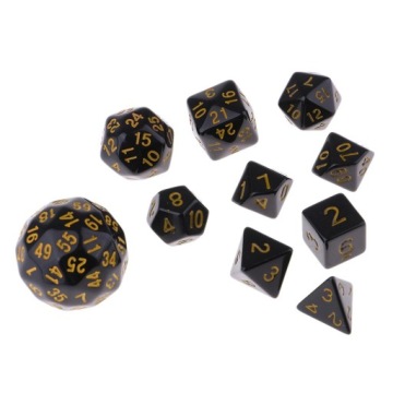 10 шт. акрилових багатогранних s для аксесуарів для ігор DND RPG Жовтий