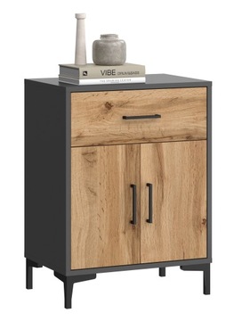 КОМОД 1 ЯЩИК 2 ДВЕРИ АНТРАЦИТ ГРАФИТ ДУБ WOTAN COMO 2D1SZ