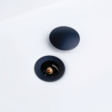 Сифон, черный, латунная пробка клик-клак для умывальника