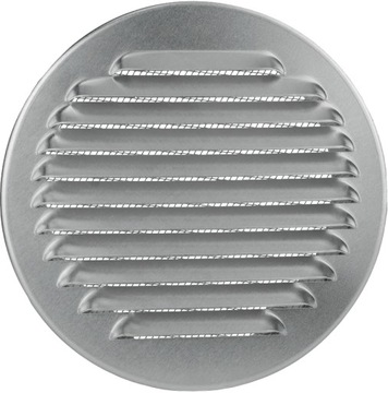 CZERPNIA WYRZUTNIA KRATKA OKRĄGŁA Z SIATKĄ ELB 100 ALUMINIUM SZCZOTKOWANE