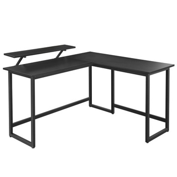 BIURKO KOMPUTEROWE NAROŻNE 140 x 130 x 76CM CZARNY