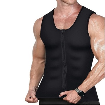 KOSZULKA NEOPRENOWA TRENINGOWA DO ĆWICZEŃ ODCHUDZAJĄCA FITNESS MĘSKA