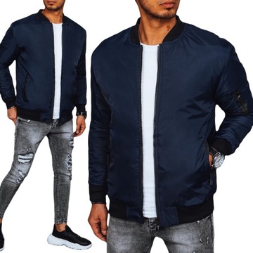 MĘSGRANATOWA MĘSKA KURTKA BOMBER JACKET tx4424 - XL