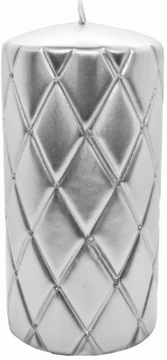 ŚWIECA OZDOBNA FLORENCJA SREBRNA ARTMAN 14cm