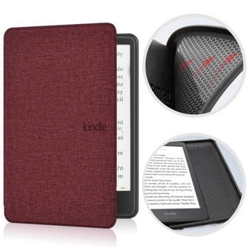 Etui do Kindle Paperwhite 5 silikonowy tył czerwone wino