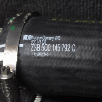 5Q0145838 5Q0145792C PRAVÝ PŘÍVOD INTERCOOLER AUDI A3 8P1 2007