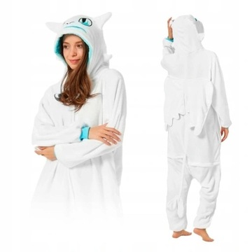 BIAŁA FURIA PIŻAMA KIGURUMI KOMBINEZON ONESIE XL