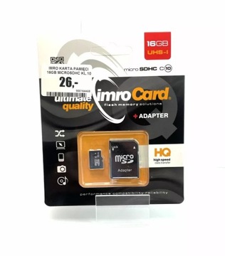 IMRO KARTA PAMIĘCI 16GB MICROSDHC KL.10 UHS-I