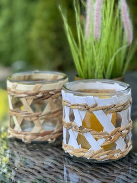 БАМБУКОВАЯ ПОДСВЕЧА ДЛЯ ЧАЙНОЙ КОМАНДЫ СТЕКЛО БАМБУК б