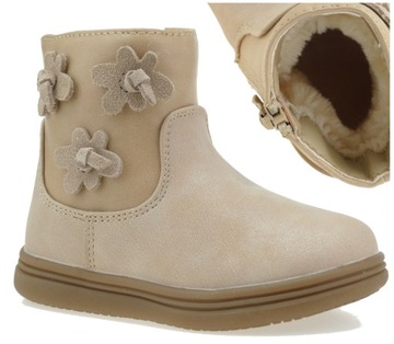 BUTY ZIMOWE DZIEWCZĘCE OCIEPLANE ŚNIEGOWCE TRZEWIKI NA SUWAK R.25