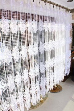 Заздростка Гипюровая белая штора для комнаты и кухни на заказ, высота 60 см.