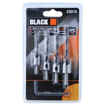 WIERTŁA DO DREWNA PŁYT WIÓROWYCH MDF OSB Z POGŁĘBIACZEM 4 SZTUKI 3-6MM