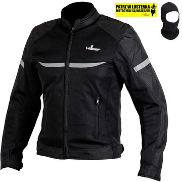 Kurtka motocyklowa HUSAR SAFOLA AIR męska tekstylna czarna + kominiarka