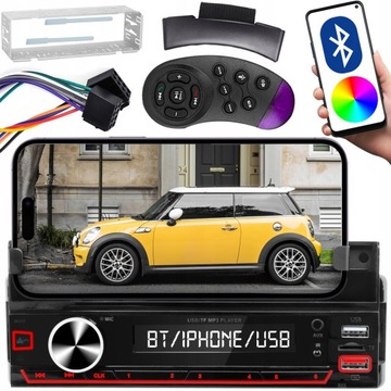 RADIO SAMOCHODOWE BLUETOOTH 1-DIN UCHWYT TELEFON
