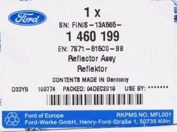 ОТРАЖАТЕЛЬ БАМПЕРА ЗАДНИЙ ЛЕВЫЙ MONDEO MK4 07-10 COMBI _ 1460199 _ 7S71-515C0-BB